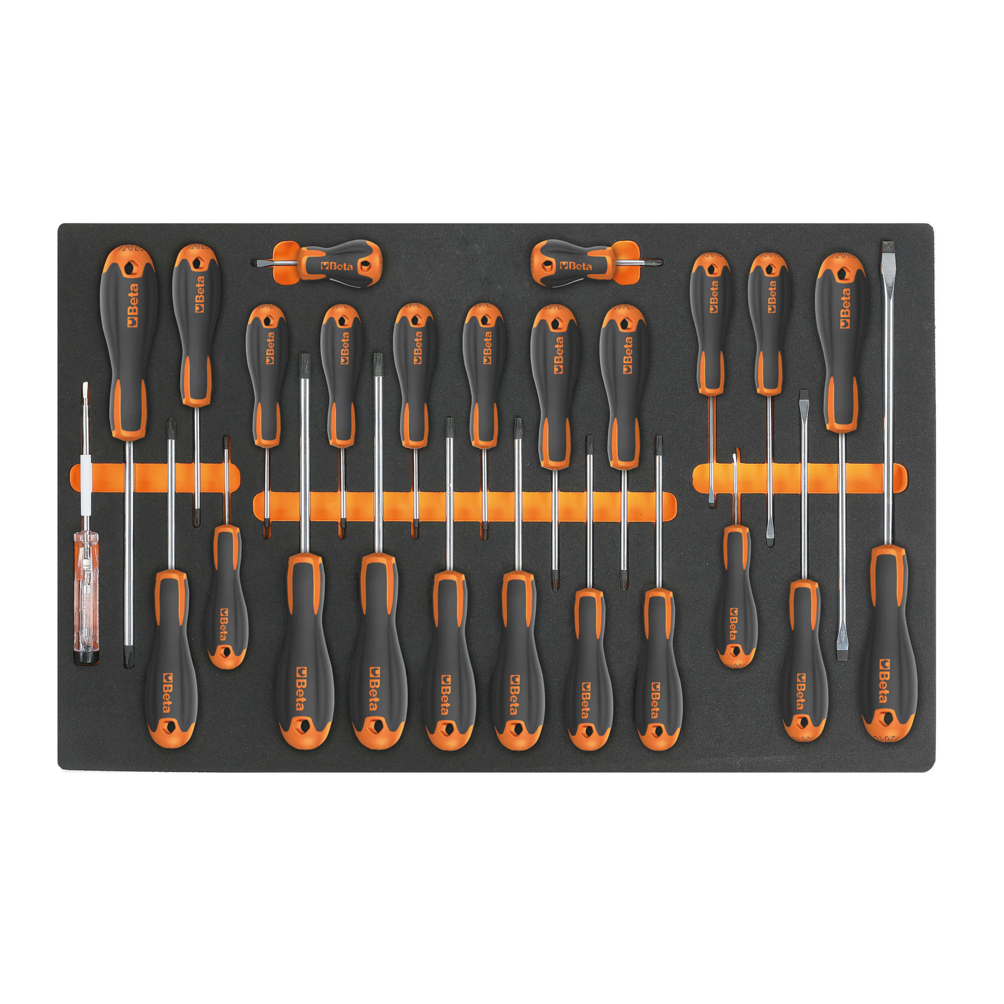 Beta Easy Screwdriver Set — 25-Piece, Slotted, Phillips, Torx, Foam Tray, Model# M213